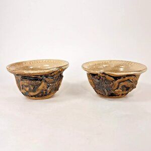Zach & Carrie Studio Starfish Whale Stoneware Pottery Brown Catch All Bowls